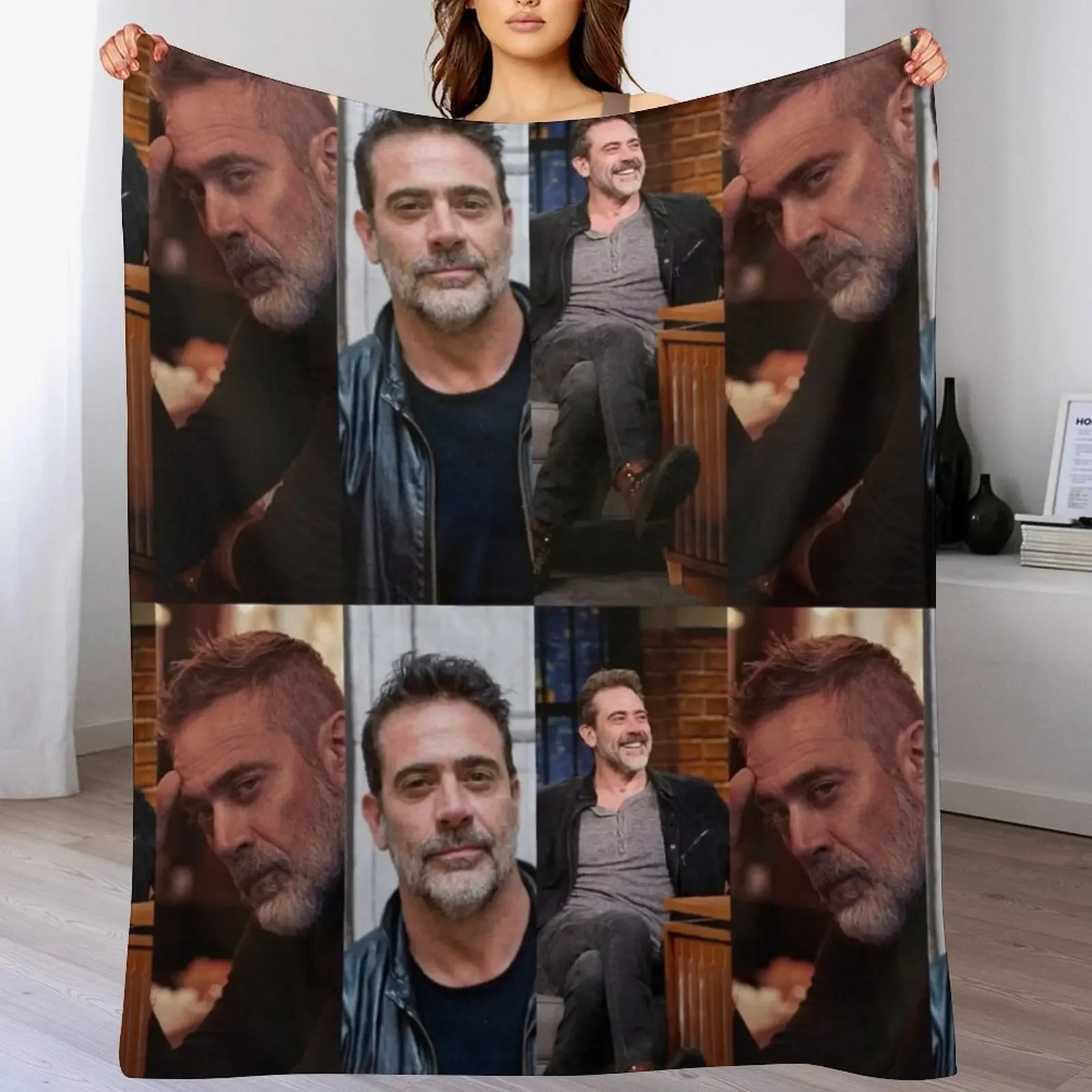 

Collage Jeffrey Dean Morgan Throw Blanket Plaid Soft Plush Plaid Blankets For Baby Plaid on the sofa Blankets