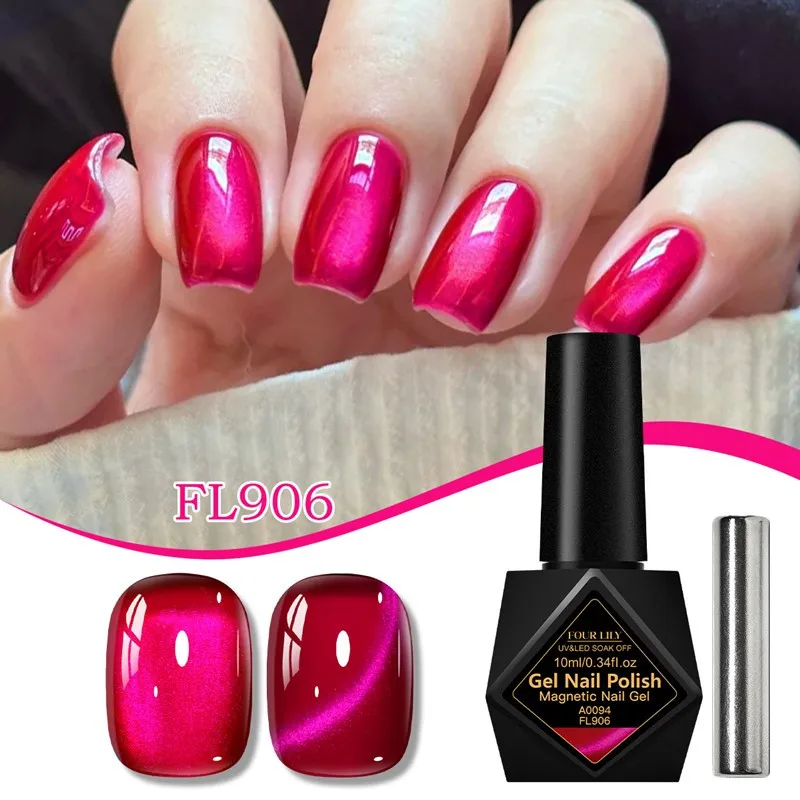 10ml Dragon Fruit Cat Magnetic Gel Nail Polish Ultra Shine Red Magnetic Semi Permanent Soak Off UV Gel Varnish Nail Supplies DIY