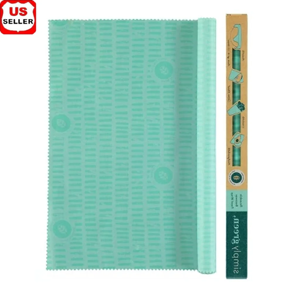 

Biodegradable Reusable Beeswax Food Wrap Roll 4.33 sq ft Eco-Friendly Kitchen Storage Covers Bowls Sandwiches Fruits Vegetables
