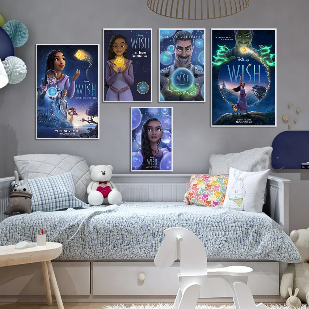 

Disney Wish Movie Poster Asha King Magnifico Canvas Painting Prints Fantasy Animation Wall Art Pictures Room Home Decor Cuadros