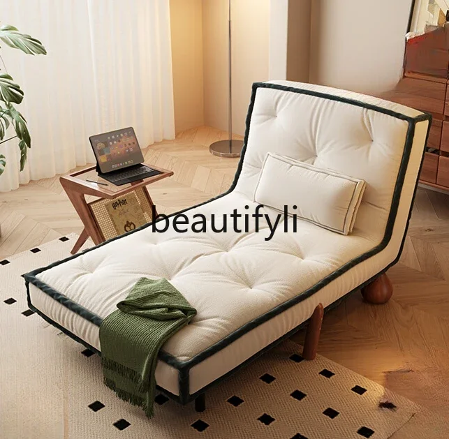 

Multifunctional sofa bed single foldable dual-purpose small apartment retro solid wood retractable sofa bed 2024 new