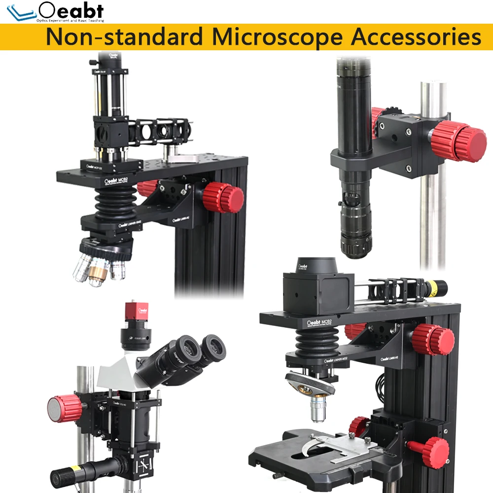 Productos no estándar, accesorios para microscopio, lente objetivo de microscopio, carrusel, adaptador de lente Trinocular, brazo de montaje de lente de cámara