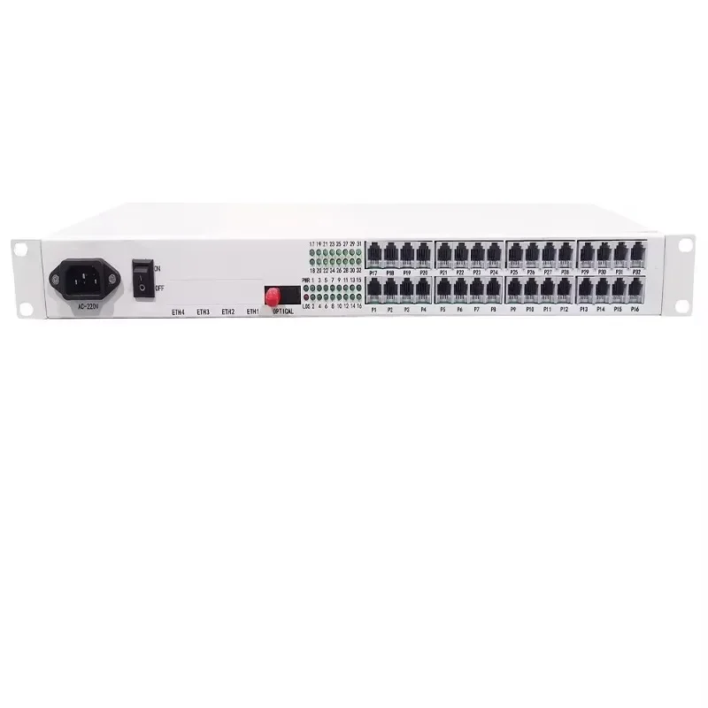 32-Channel telephone multiplexer 20-120km transmission RJ11 interface 1310/1550nm wavelength optical receiver