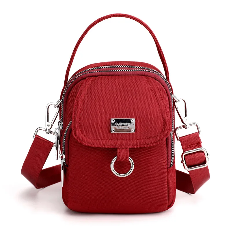 Mini bolsa de ombro feminina 3 camadas, tecido durável de alta qualidade, bolsa pequena para meninas, estilo bonito mini bolsa feminina, bolsa para telefone