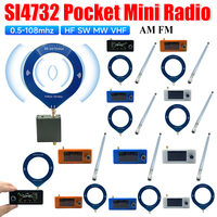 SI4732 0.5-108mhz Pocket Radio LSB USB AM FM Portable Mini Radio 1.9inch IPS Screen HF SW MW VHF All Band Radio Receiver