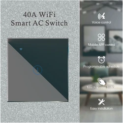 EU UK Tuya Smart Wifi Switch for Home High Power Boiler Water Heater,8000W 40A,Alexa Google Siri Remote Control,Timer Function