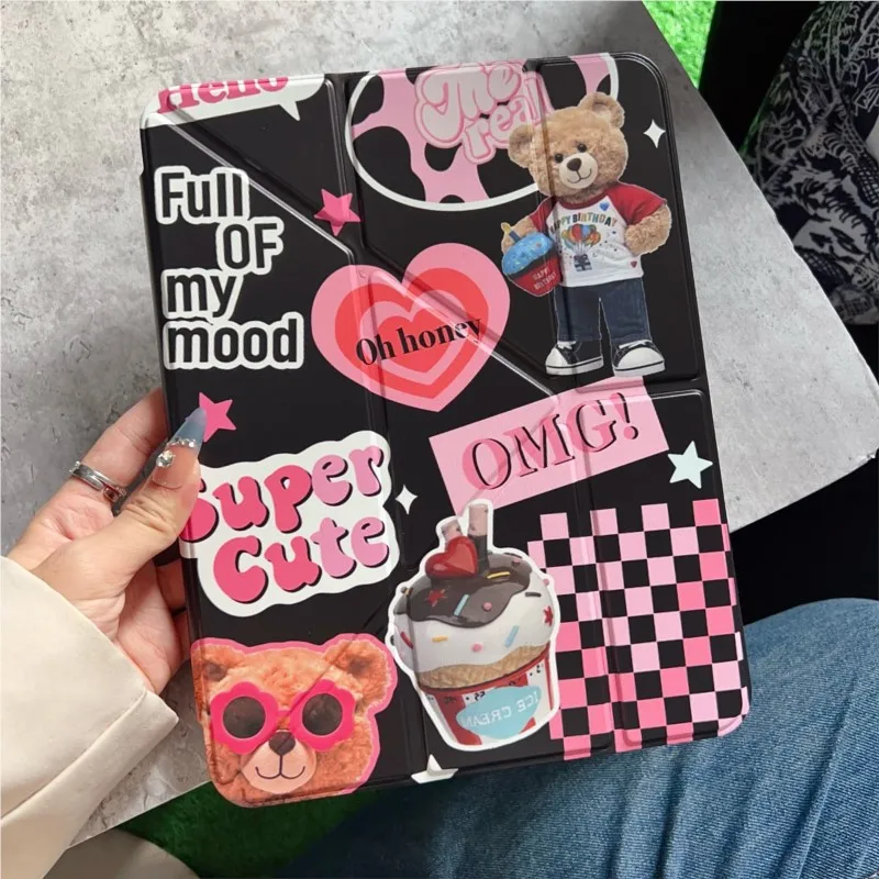 

Pen slot Tablet Case For iPad Pro 11 M2 M3 M4 M5 A16 2025 12.9/13/9.7/10.2/10.5/9.7in 5th 6th 7/8/9 10th 11th Air 4 5 6 7 Cover