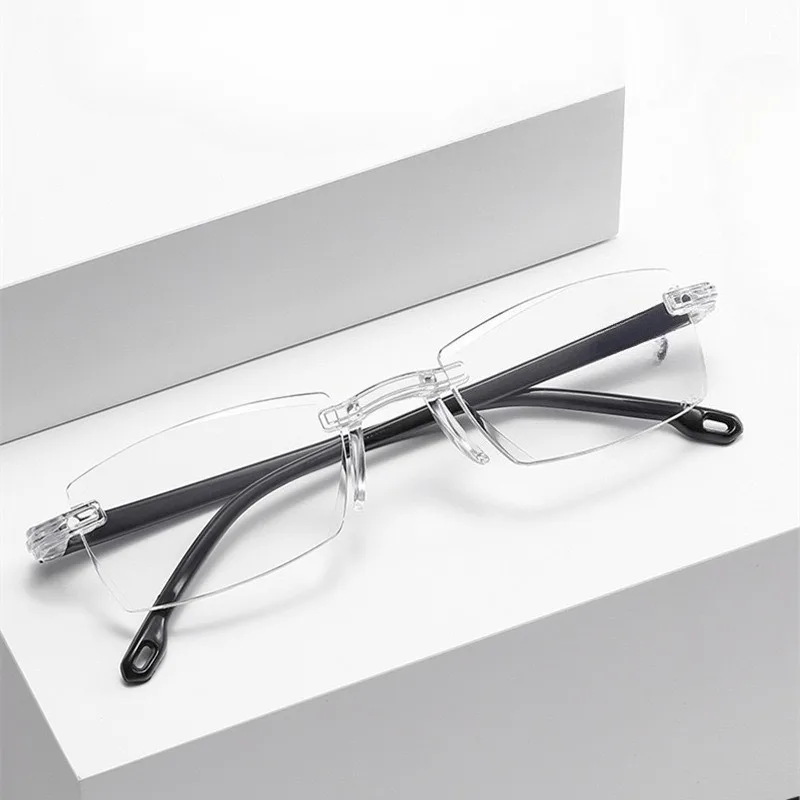 Modische Retro Unisex rahmenlose quadratische Anti-Blaulicht-Brille