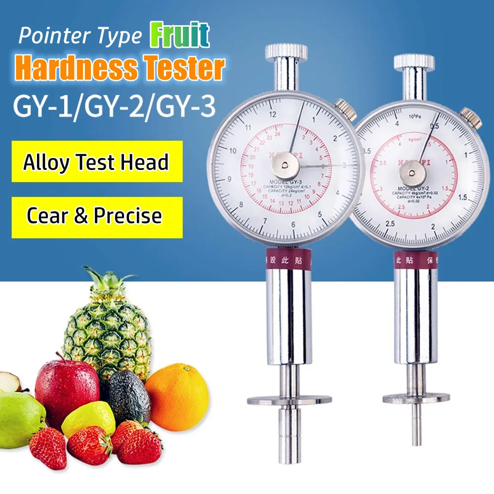 

GY-1 GY-2 GY-3 Pointer Fruit Hardness Tester Portable Fruit Penetrometer Steel Fruit Sclerometer Apple Pear Banana Durometer