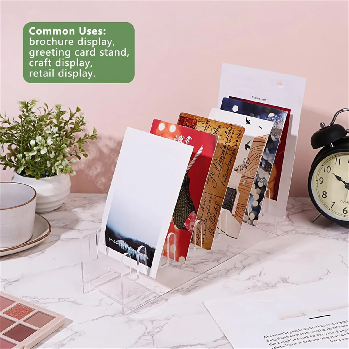 AA98 3 Pcs 12 Tier Acrylic Greeting Card Display Stand Clear Card Display Stand Easy to Assemble Postcard Sticker Card Holder