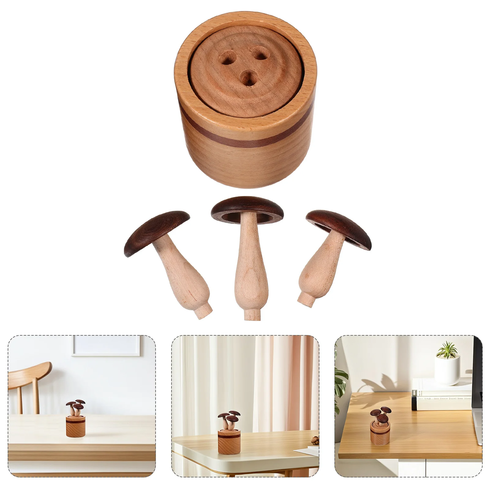 

Wooden Mushroom Essential Oil Diffuser Mini Aroma Diffuser for Home Office Car Relaxing Atmosphere Decoration Gift