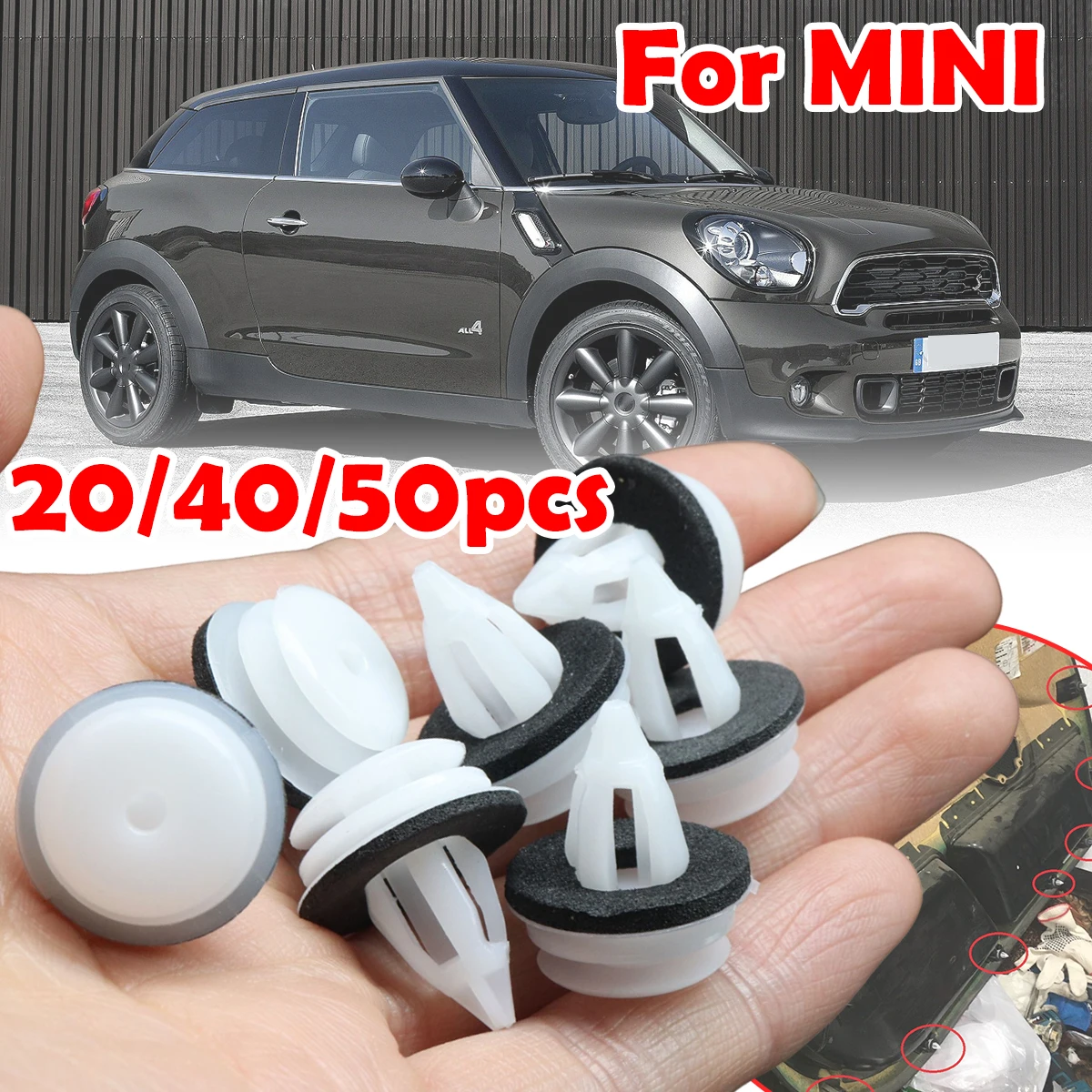 

For BMW MINI R55 F54 R52 F57 R58 R59 Paceman Car Door Panel Card Trim Clips Plastic Front Rear Interior Fascia Linng 51418224768