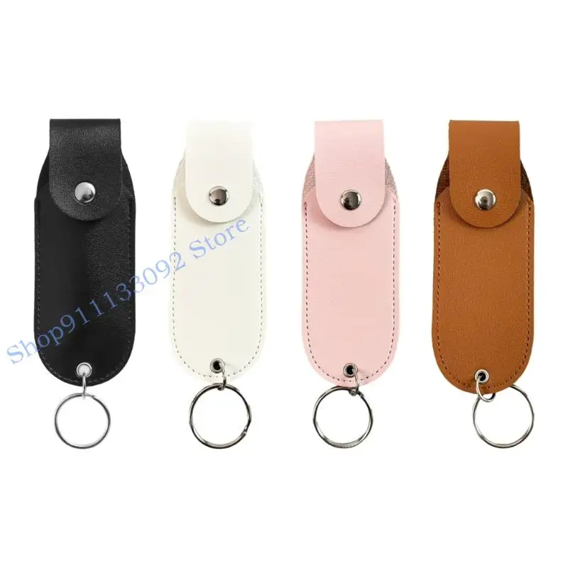

H9ED Pepper Sprays Keychain Holder Weather Resistant PU Leather Case for Defense Sprays Protective Holsters Keyring