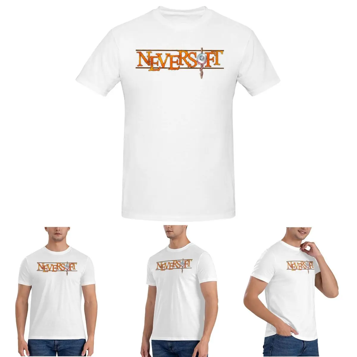 

Neversoft T-Shirt for Men Cotton Oversized T Shirts Men's Tees Short O-Neck Summer Clothes Tops S-6XL