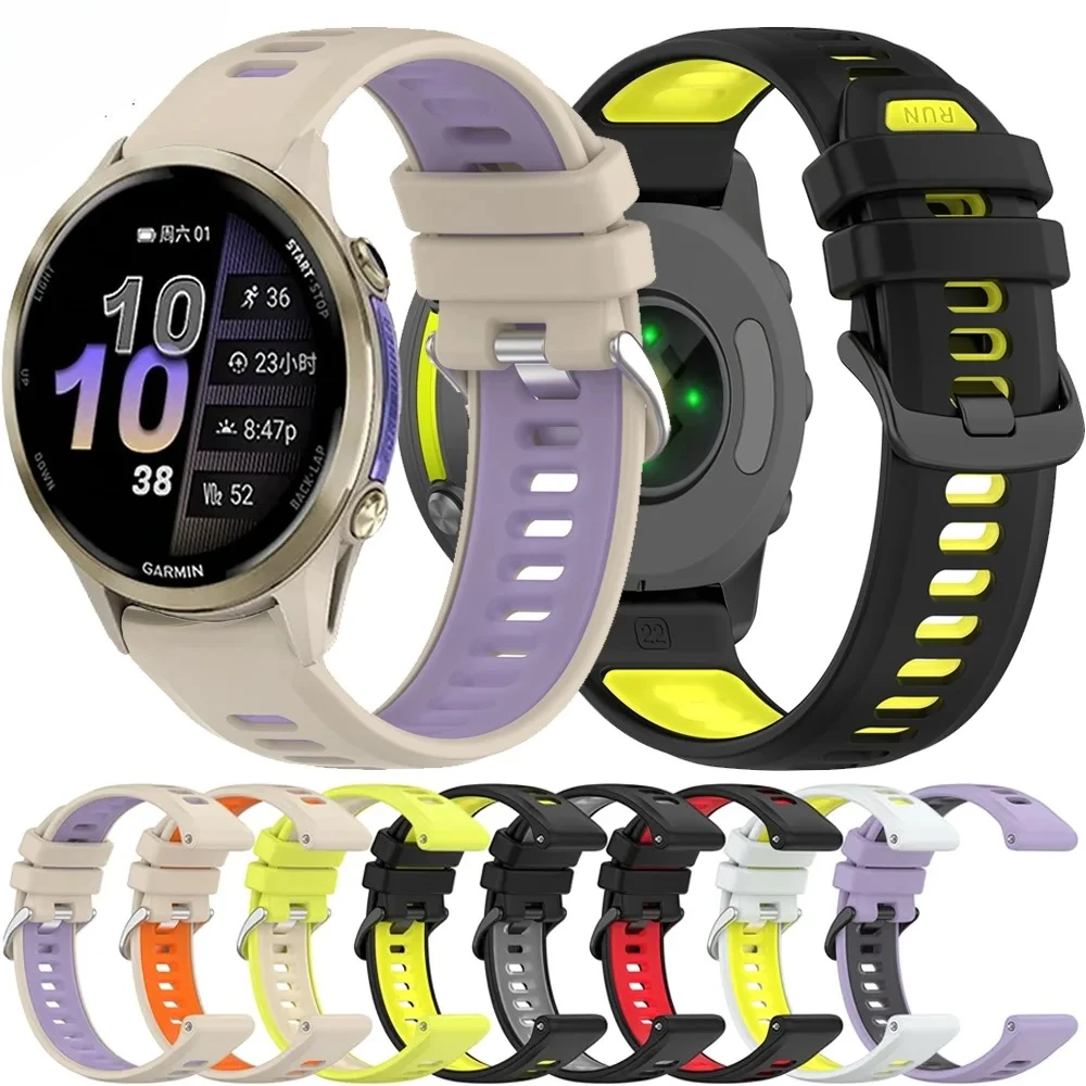 

Официальный силиконовый ремешок для Garmin Forerunner 970 965 955, двухцветный спортивный браслет для Forerunner 945 935 745, ремешок-браслет