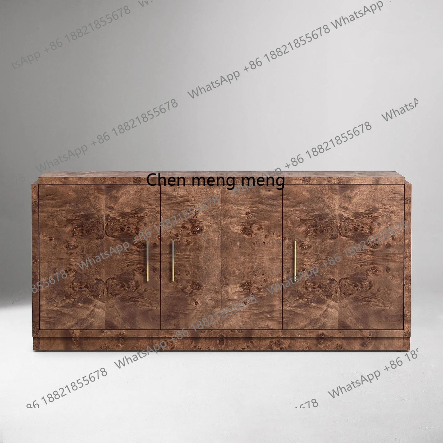 

American light luxury retro designer solid wood living room bedroom dining side against the wall