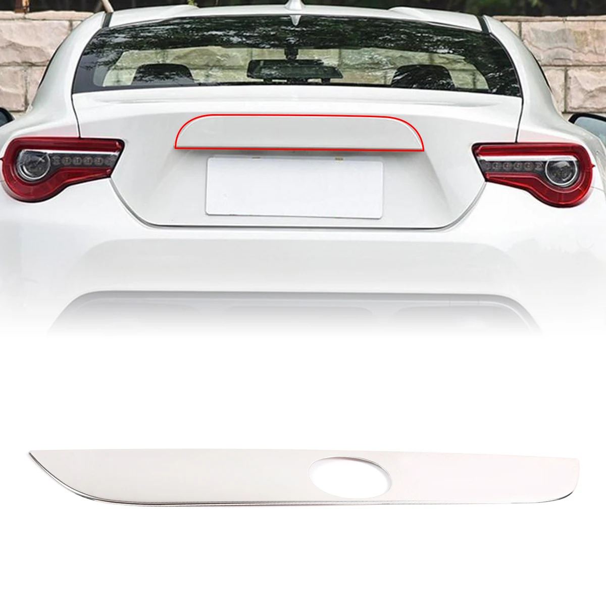 

Rear Trunk Lid Cover Trim For Toyota 86 2012-2020 Stainless Steel Car Tail Door Tailgate Molding Strip Exterior Accessories