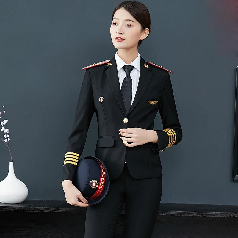 Uniforme de Service ferroviaire Standard chinois, vêtements de travail pour femmes, uniforme ferroviaire masculin, vêtements professionnels