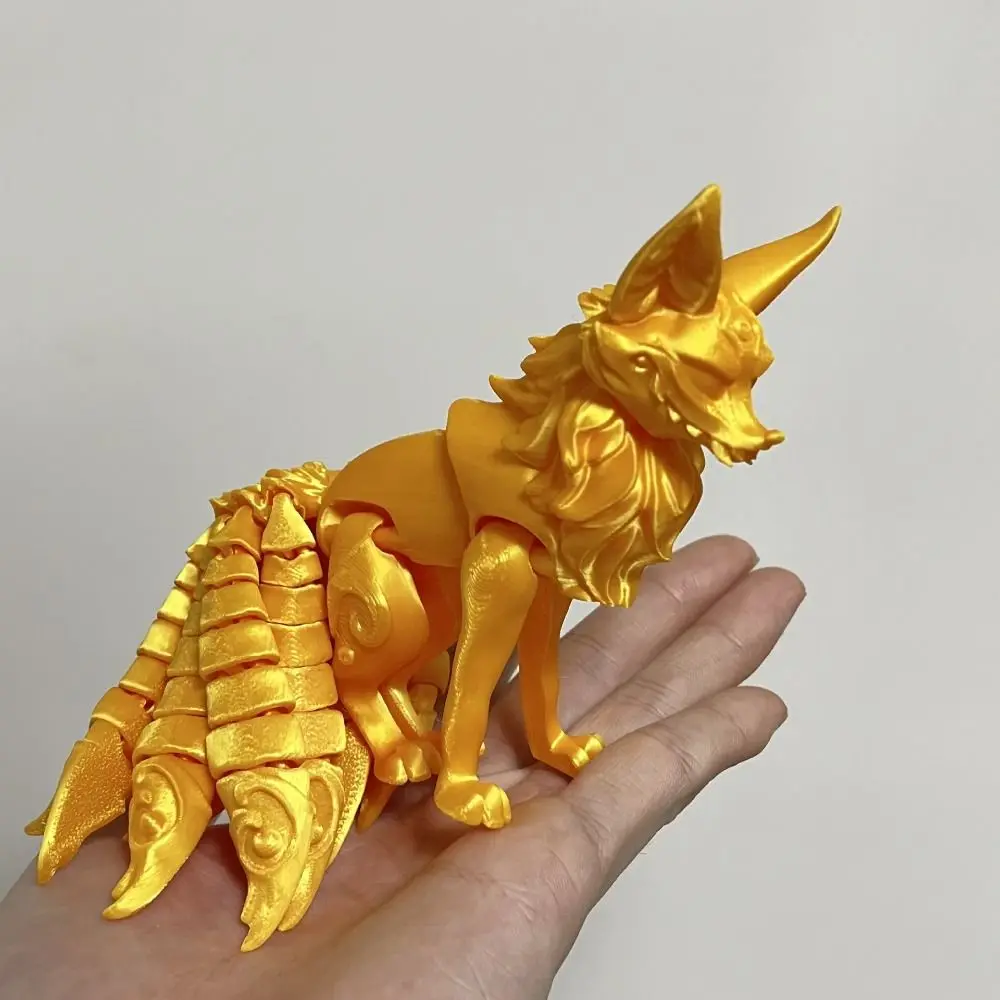 Modelo impreso en 3D de nueve colas, figura de Animal articulada multiarticulada, juguete de simulación, juguete 3D impreso móvil, decoración de escritorio
