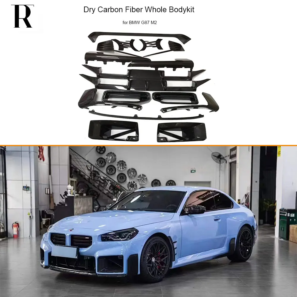 

MP Style Dry Carbon Fiber Bodykit Передний бампер Решетка губ Боковая юбка Сплиттер Задний спойлер Диффузор для Bmw G87 M2 2022+