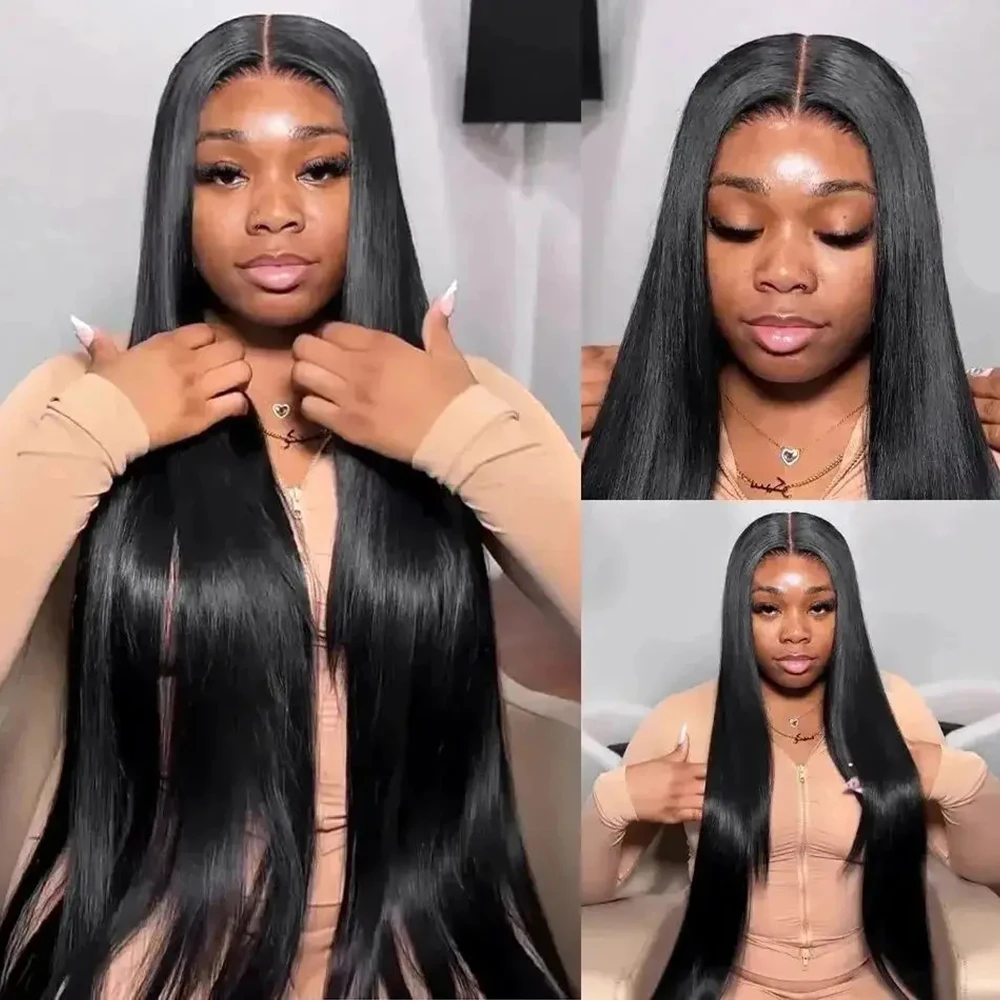13x4 Vietnamese Human Hair Wig Super Double Drawn Bone Straight HD Lace Wig 13x6 Transparent Lace Frontal for Women Hair Extensi