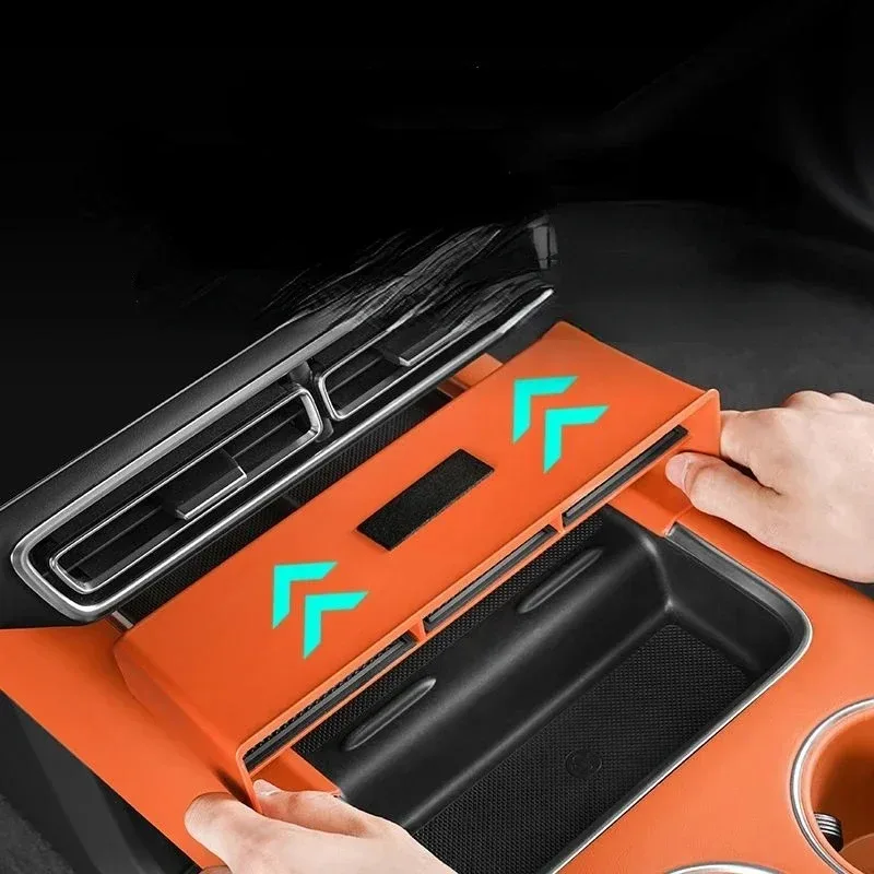 For Li L7 L9 L8 2023-2026 ABS Orange Car Central Control Navigation Below Multifunction Storage Box Interior Accessories
