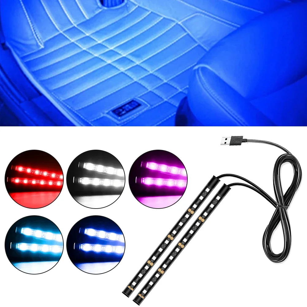 Car Interior Ambient Mood Lights LED Strips LED Foot Light Strip  USB Decorative Atmosphere Signal Lamp Decorative Automotive