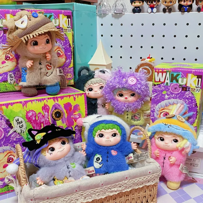 

Authentic Wakuku Handicraft World Series Plush Blind Box Caixa Caja Cute Dolls Desktop Decoration Festival Surprise Gift Pendant