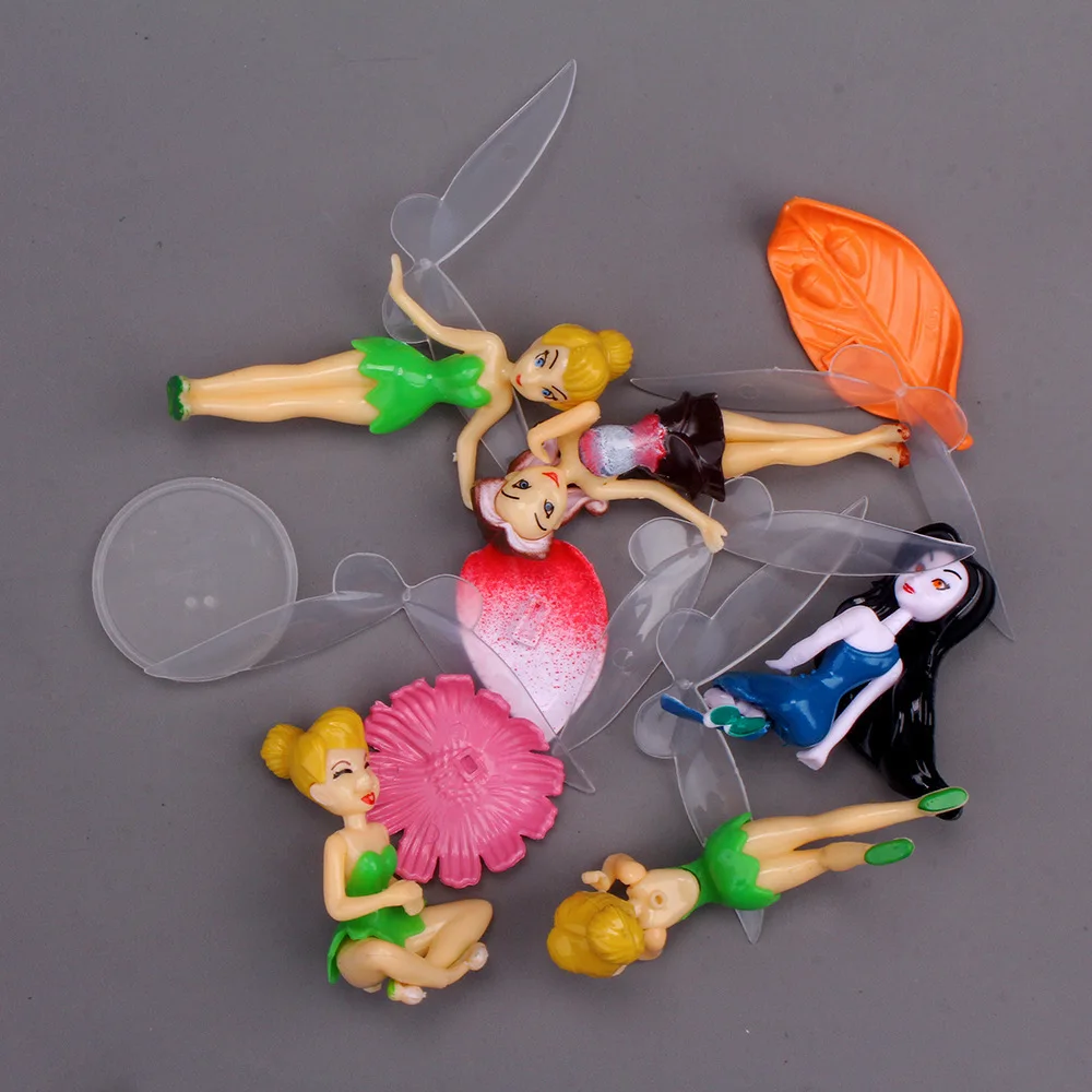 6 stücke/1 satz Heißer Disney Anime Tinkerbell Märchen Mädchen Tinker Bell Pvc Action-figuren Spielzeug Desktop Dekoration weihnachten Geschenke
