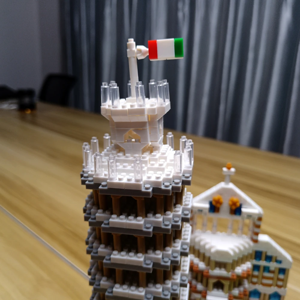 Set di blocchi da costruzione torre pendente di Pisa-modello di Mini mattoni educativi, regalo perfetto per l'architettura Aficionados e appassionati di storia