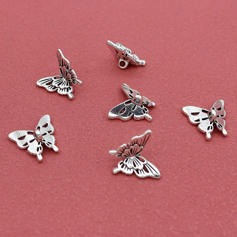 10PCS Silver Butterfly Accessories DIY- Necklace Pendant Bracelet Bead Decoration Party Jewelry Decoration Gift - view 4