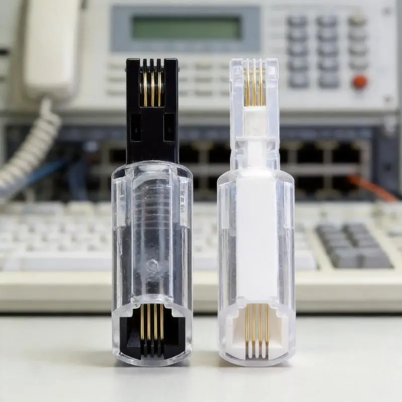 31BA Rotating Phone Cord Link for Matching RJ9 4P4C Handset Ends to Help Reduce Cord Pulling, Twists, and Tangles During Calls