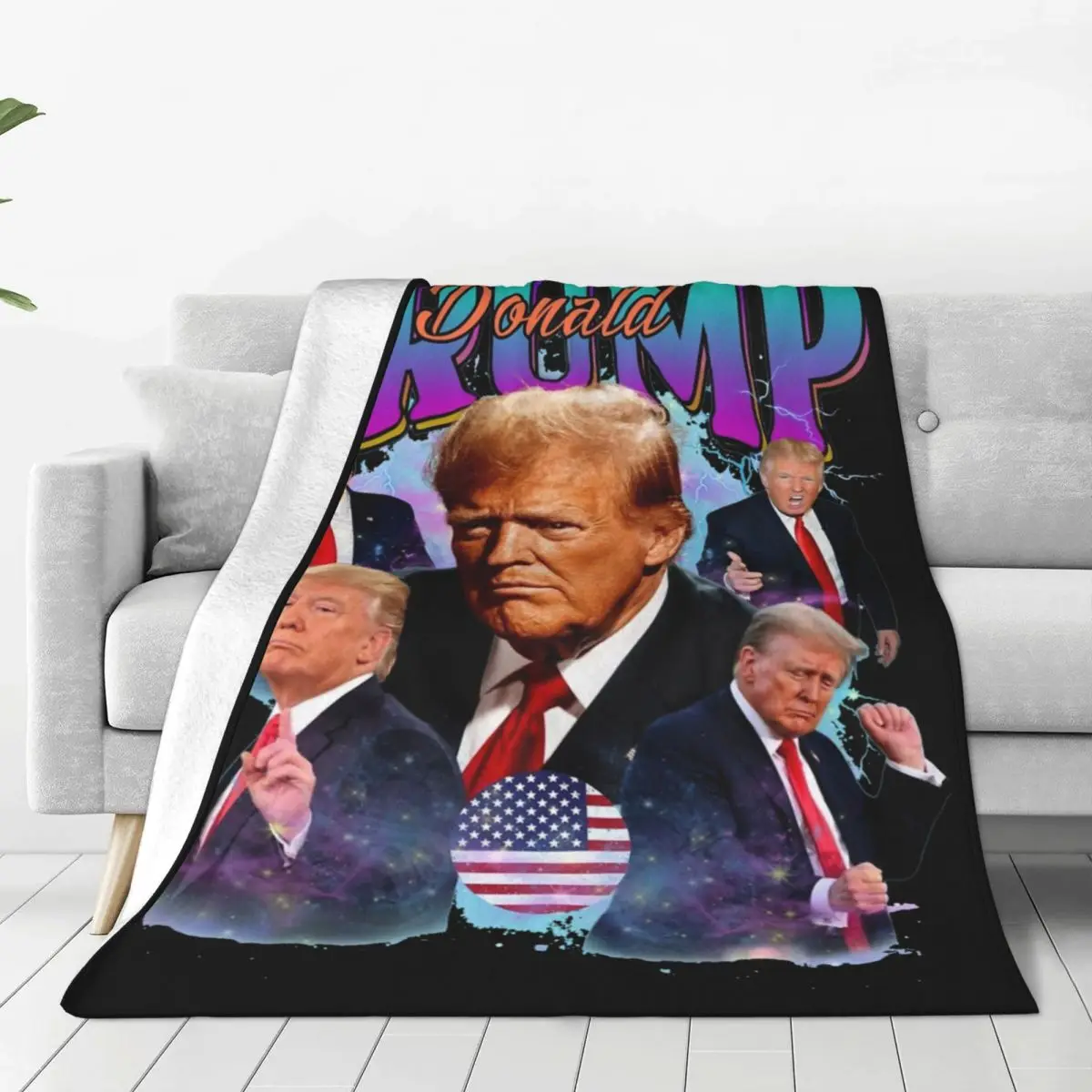 Manta Bootleg Vintage de los años 90 de Donald Trump, manta fina ligera de franela para Primavera/otoño para sofá, ropa de cama al aire libre