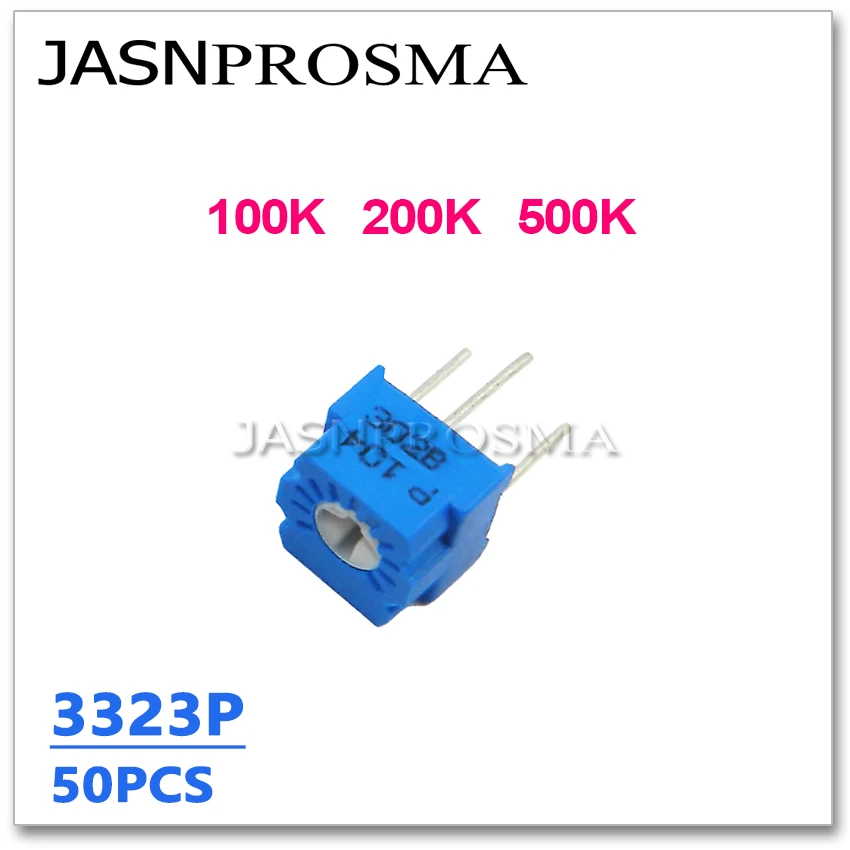 JASNPROSMA 50PCS 3323P 100K 200K 500K 104 204 504 3323P-1-104LF OHM Precision Adjustable Trimmer resistor Potentiometer