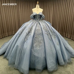 Elegant Ball Gown Quinceanera Dress Lace Up Beaded Formal Gowns Vestidos De 15 Anos Quinceanera Corest Customized LSMC12