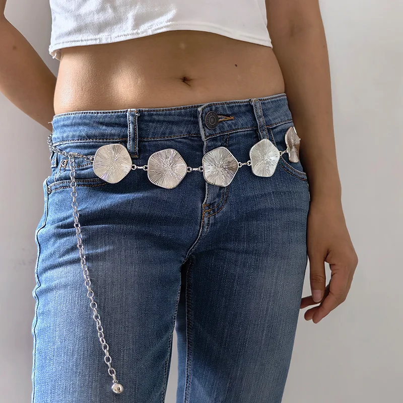 Retro Versatile Ethnic Style Metal Bohemian Waist Chain Belt For Women Fashion Sweater Chain Waist Seal Body Decor Accessories