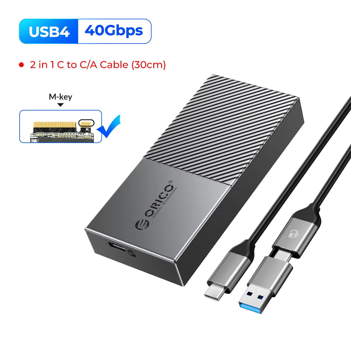 新品　ORICO 40Gbps オールフラッシュ M.2 SSD 外付けケース ORICO-USB m.2 ssdケース、40gbps、m2、nvme、thunderbolt 3、4、usb
