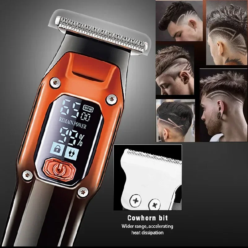 Original Kemei Barber Hair Trimmer Professional Electric Beard Hair Clipper Rechargeable Lithium Haircut Machine for Men Clipper image 2