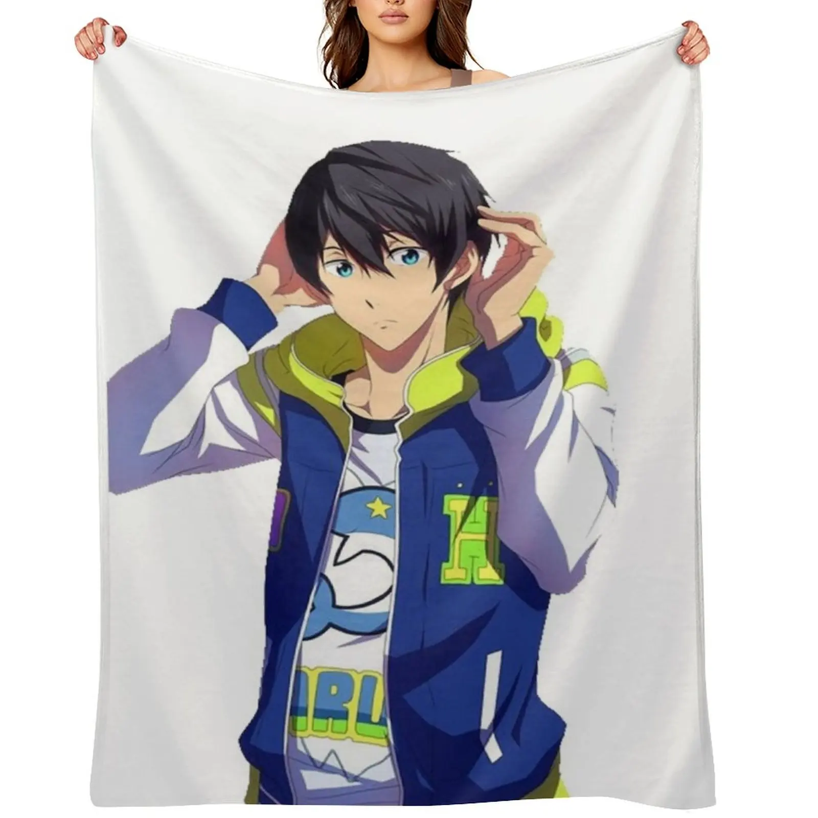 

Haruka Nanase Throw Blanket heavy to sleep Personalized Gift Camping christmas gifts Blankets