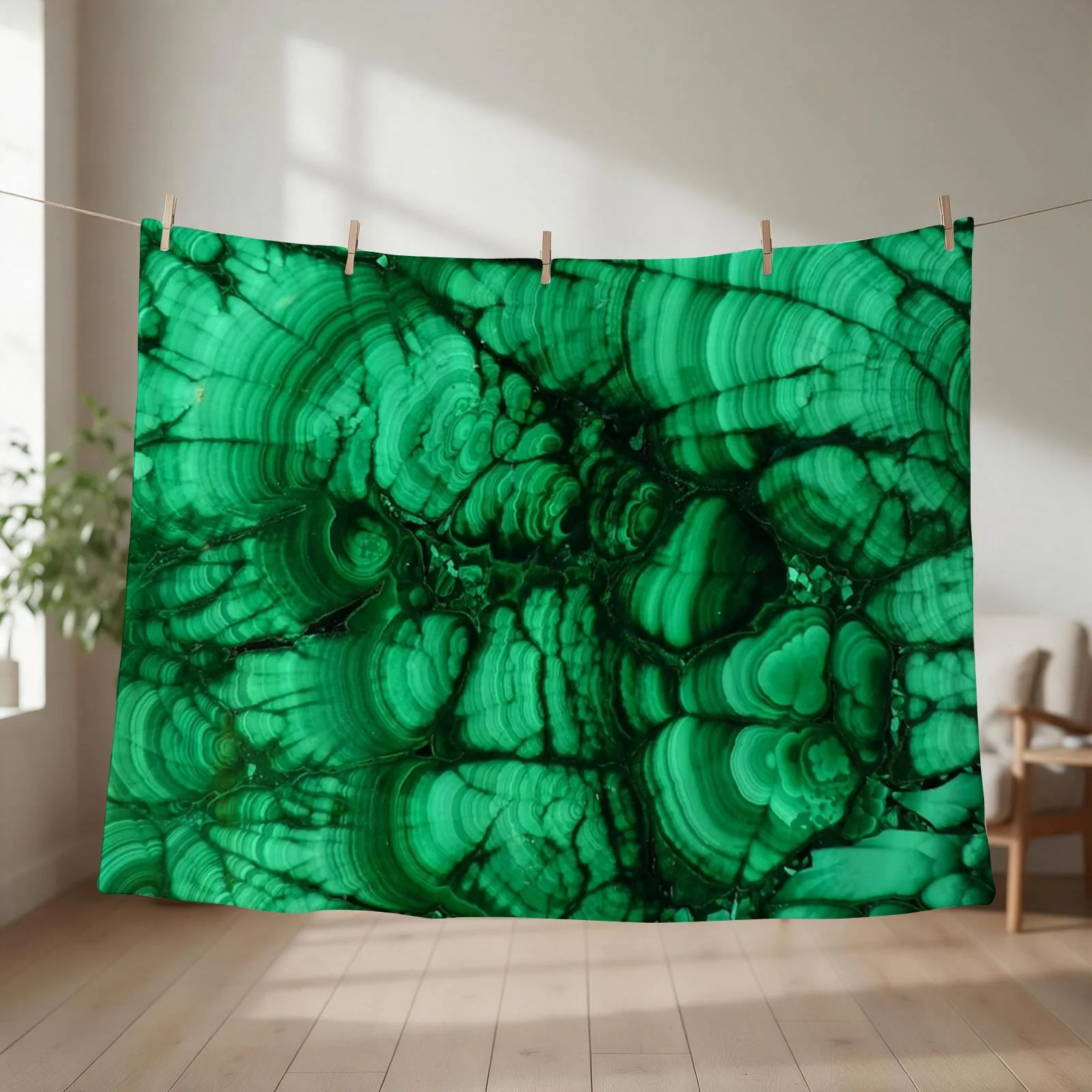 Malachite Slice Throw Blanket couch cozy soft plush fuzzy picnic outdoor blanket