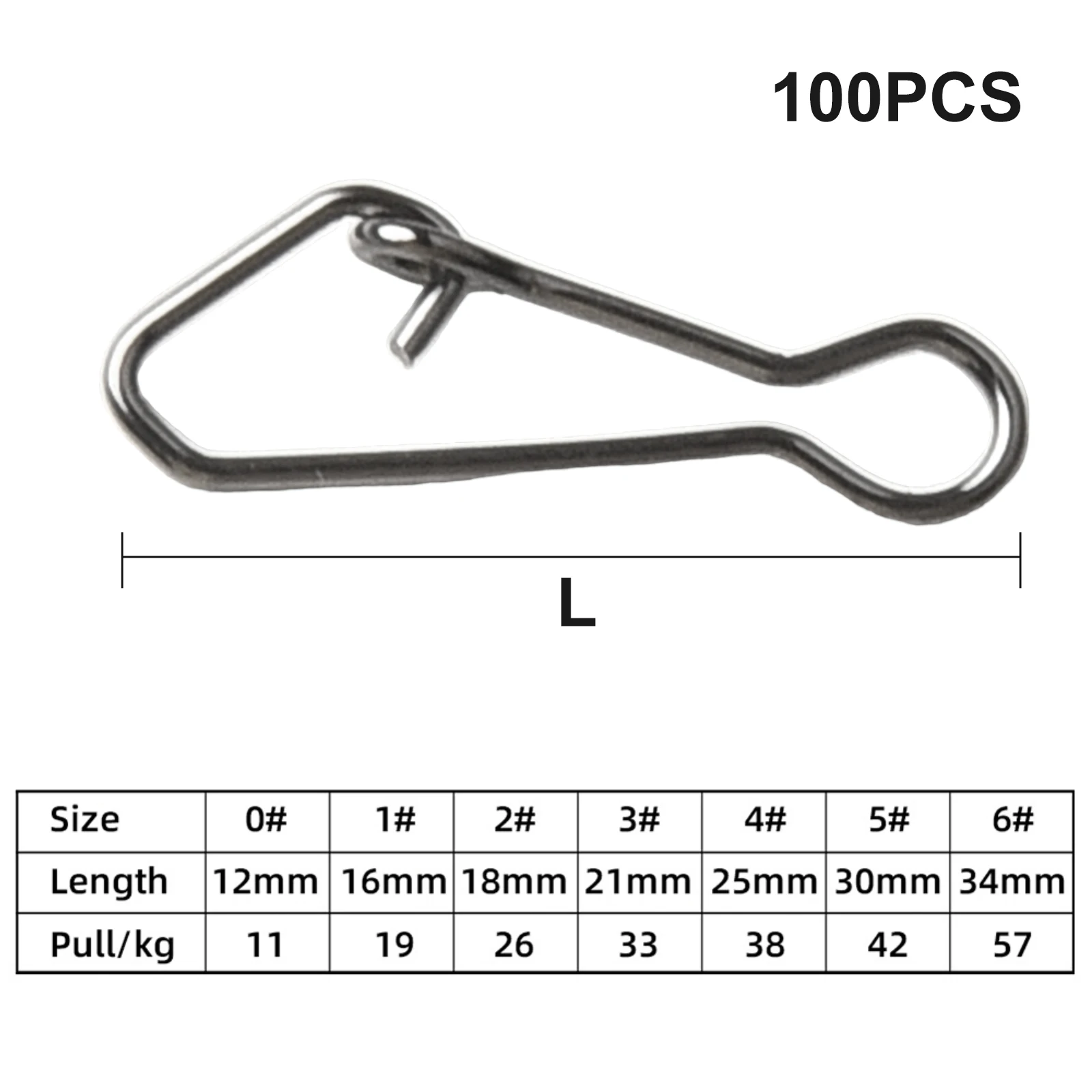 Stainless Steel Lure Connector Pack of 100 Offering Diverse Pulling Strengths for Every Angler's Needs and Preferences
