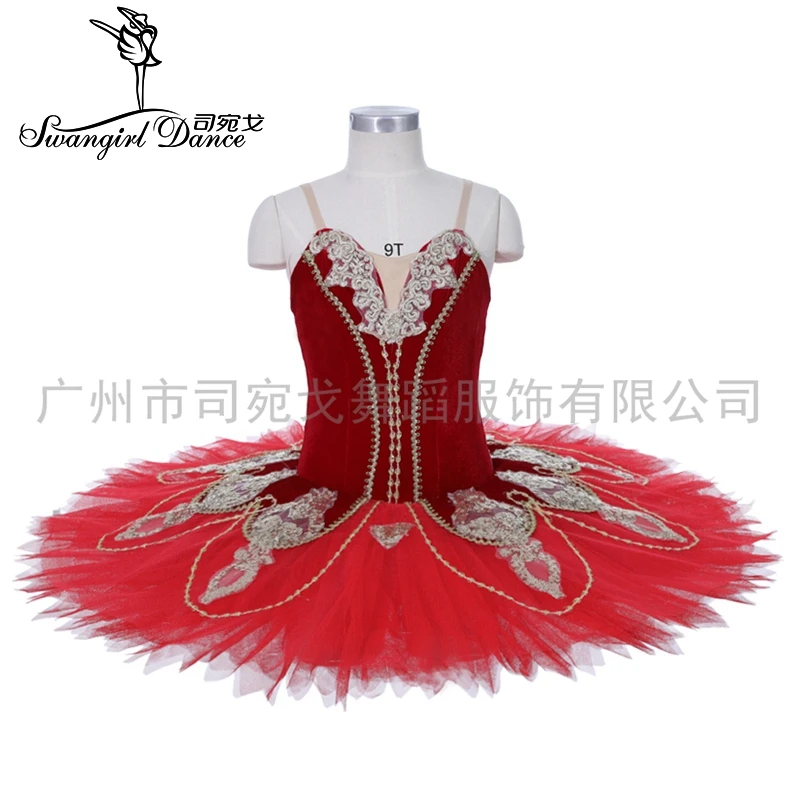 

Red Spanish Professional Ballet Tutu Costume Girl Pancake Ballet Tutu Costume Dance Troupe Performance Tutu Don Quixote JY002A