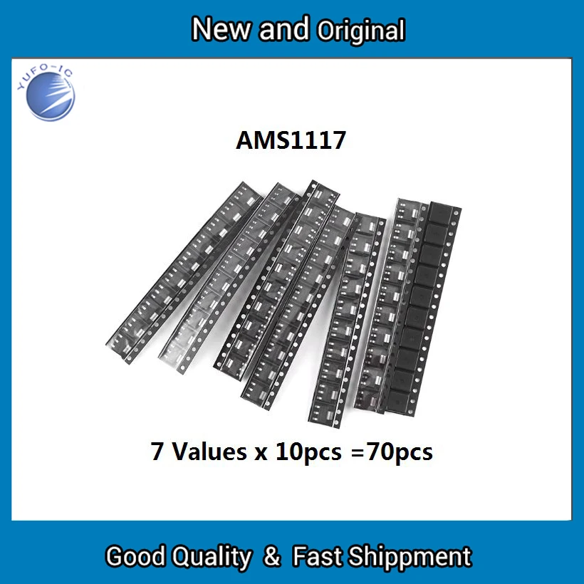 AMS1117-1.5V AMS1117-1.2V 70pcs = 7 Kinds *10pcs AMS1117 Kit AMS1117-ADJ AMS1117-5.0V AMS1117-3.3V AMS1117-2.5V AMS1117-1.8V