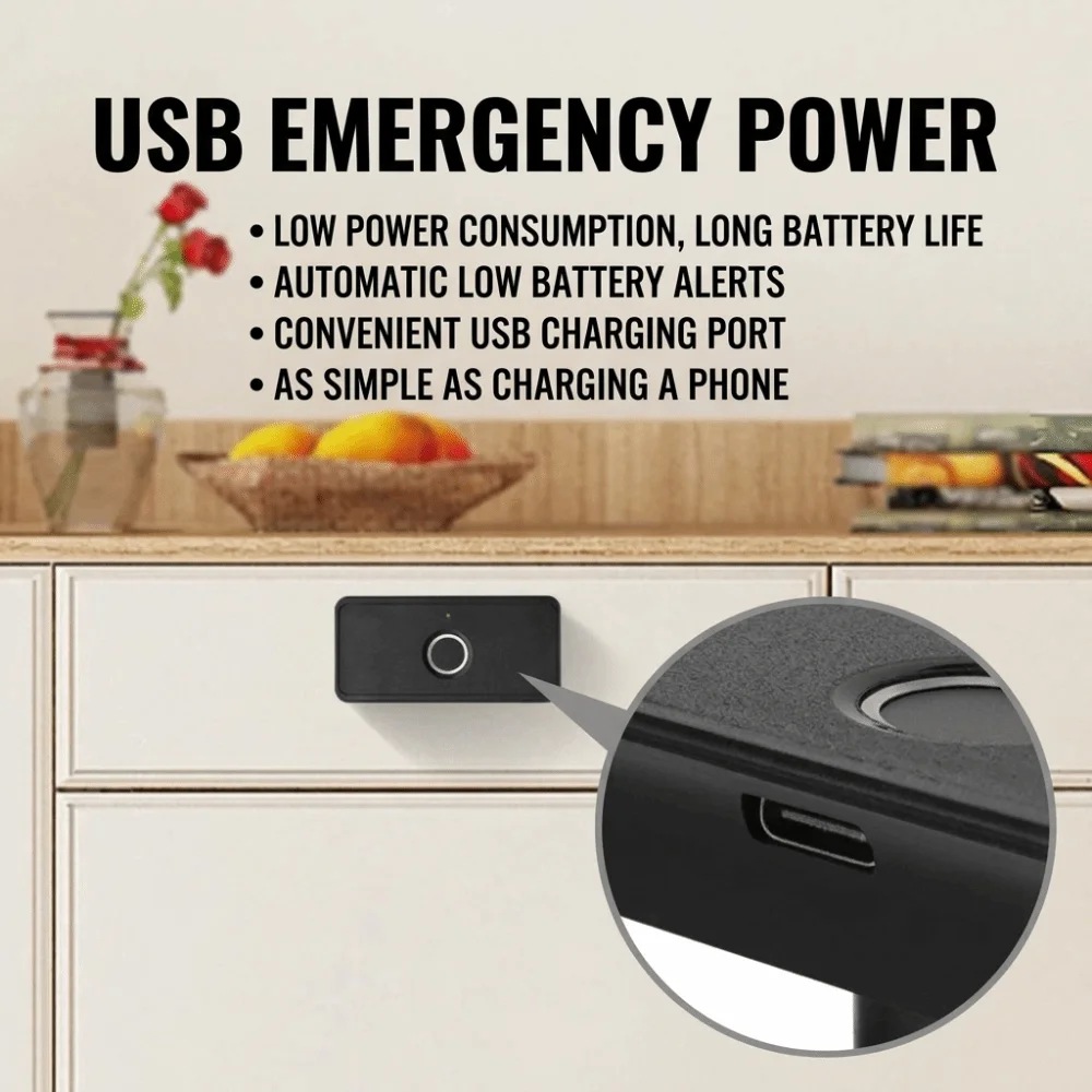 Keyless Fingerprint Drawer Lock Electronic Fingerprint Keyless Electronic Cabinet Lock Digital Simple Reliable Cabinet Lock