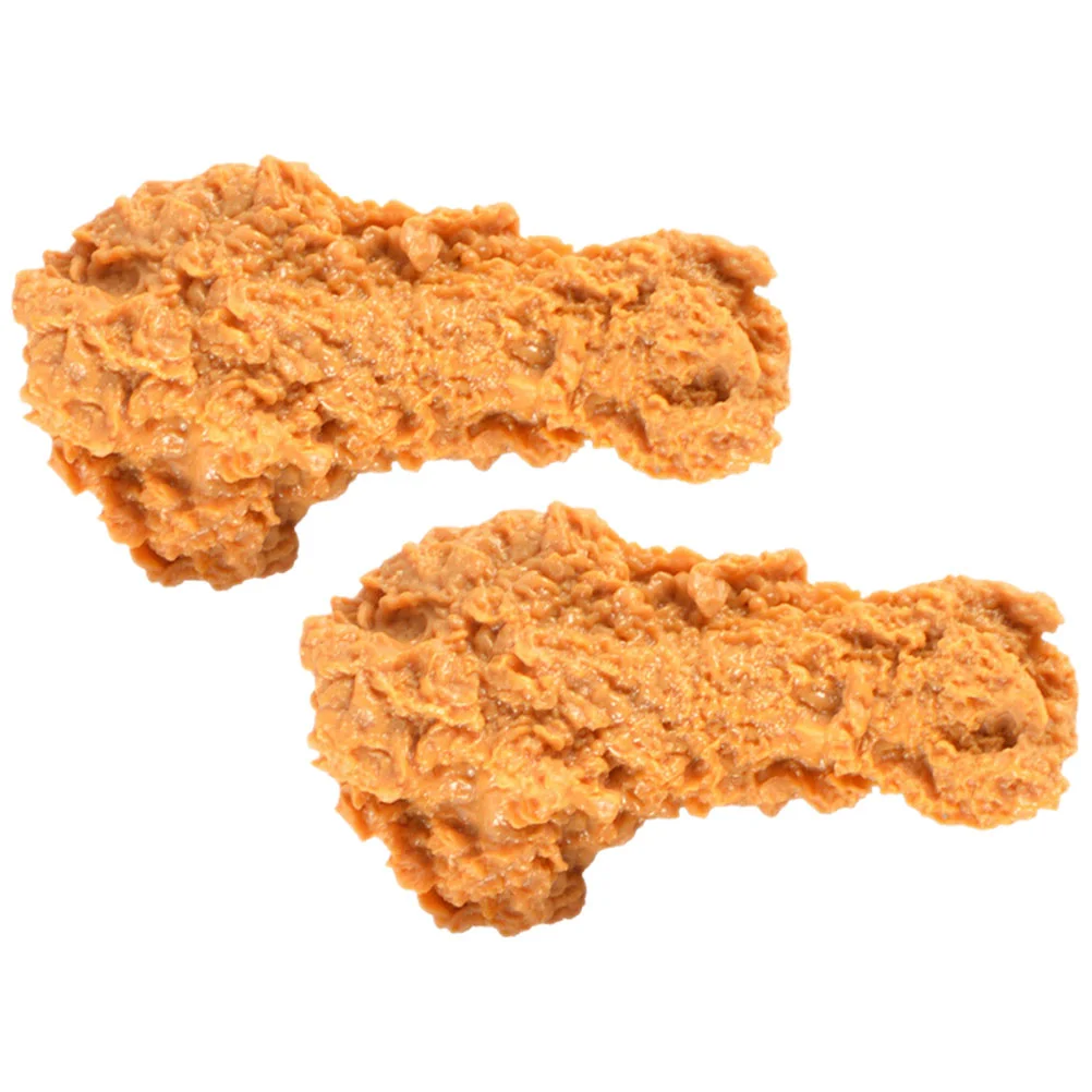 2pcs Realistic Food Models Simulated Food Decor Imitated Fried Chicken Drumstick