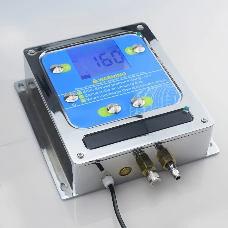 High Precision 220PSI Digital Tire Pressure Inflator Automatic Shut Aluminum Alloy Wall Mounted Tyre Inflator for Gas