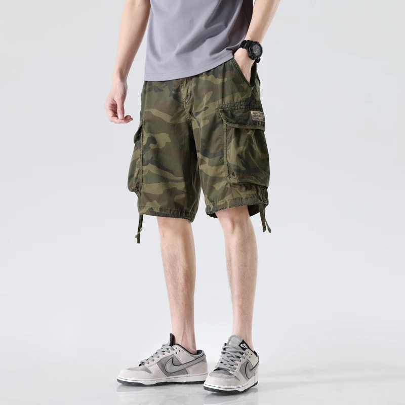 

Мужские камуфляжные шорты, свободные комбинезоны большого размера с несколькими карманами, летние хлопковые удобные шорты-карго, повседневные спортивные штаны на открытом воздухе