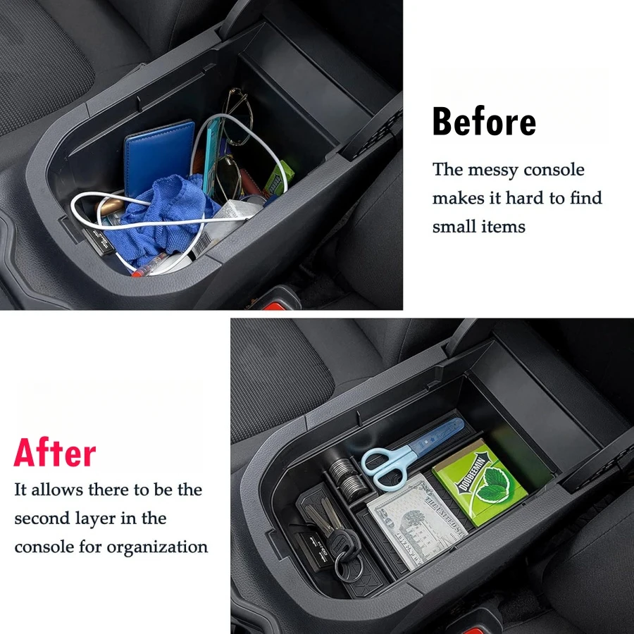 TPE Door Organizer Tray for Toyota RAV4 2025 2024 2023 ABS Center Console Tray Armrest Insert Container Rav4 Accessories