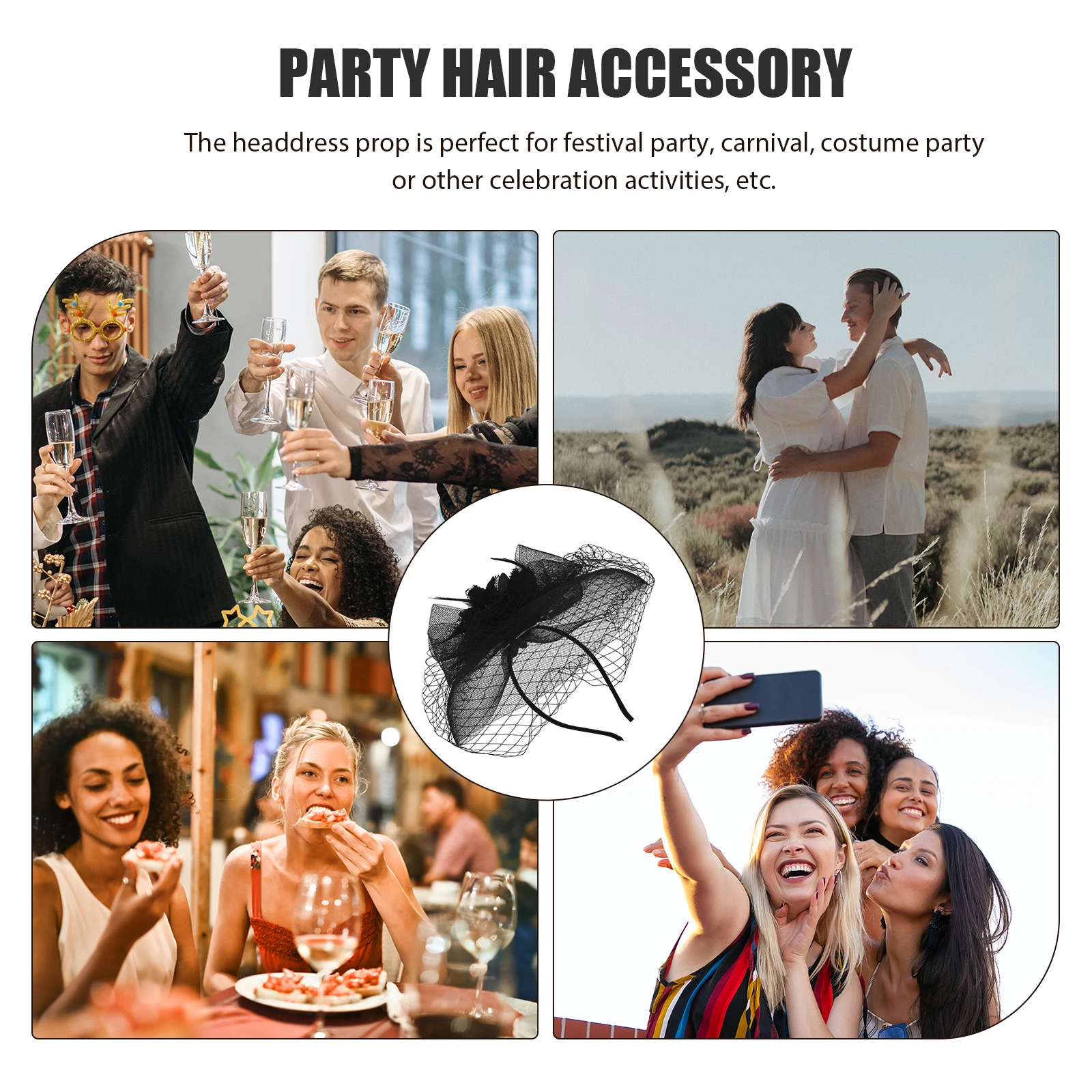 

Flower Top Hat Headdresses Headpiece Veil Hat Headdress Bride Headdress Headpiece Party Hair Accessory Wedding