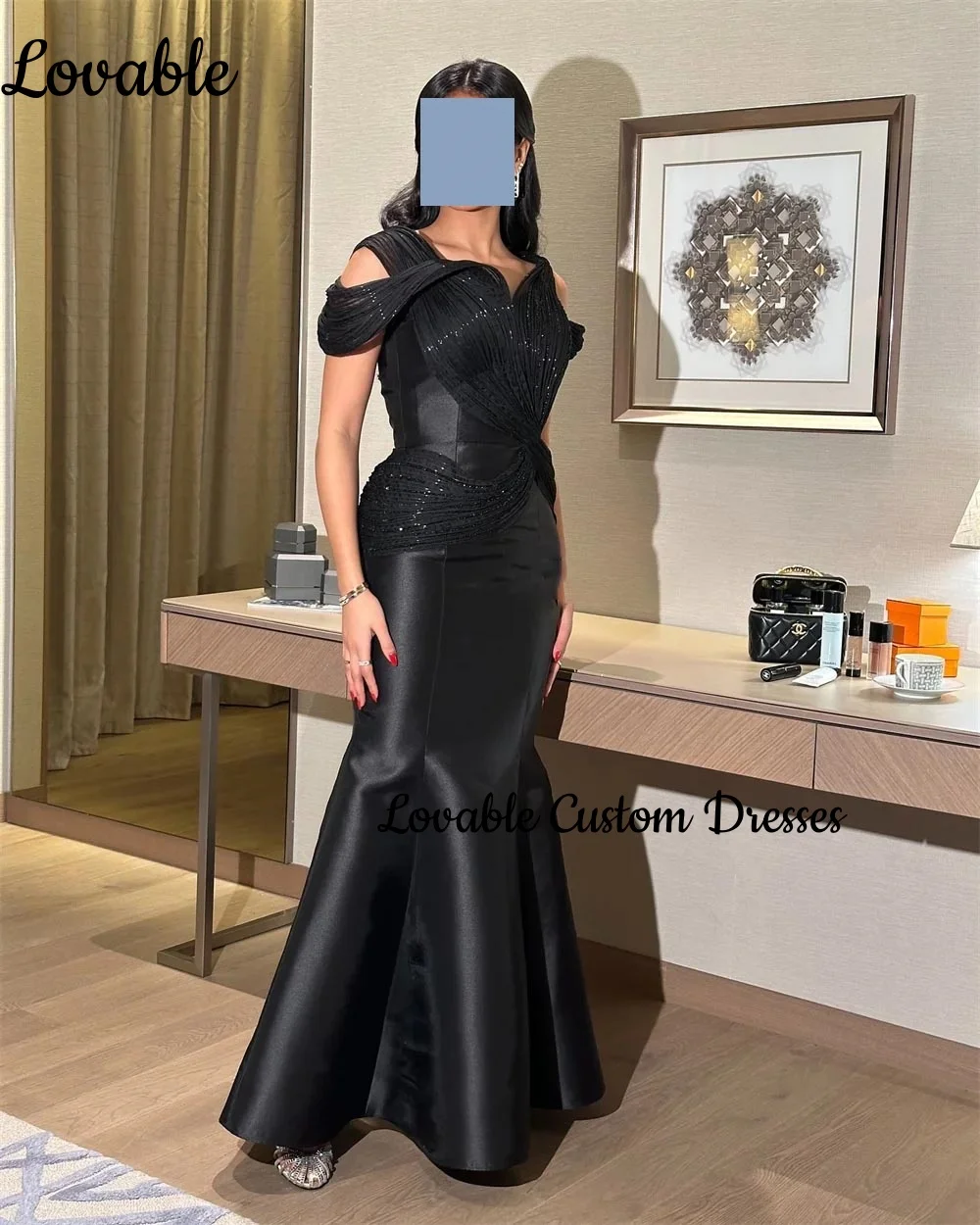 Sukienki wieczorowe damskie szyte na miarę, syreni krój, dekolt okrągły, długość do podłogi, eleganckie i ładne sukienki damskie, zapinane na zamek, sukienki wizytowe.